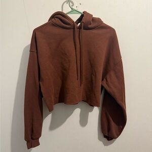 Fabletics Chocolate Brown Cropped Hoodie